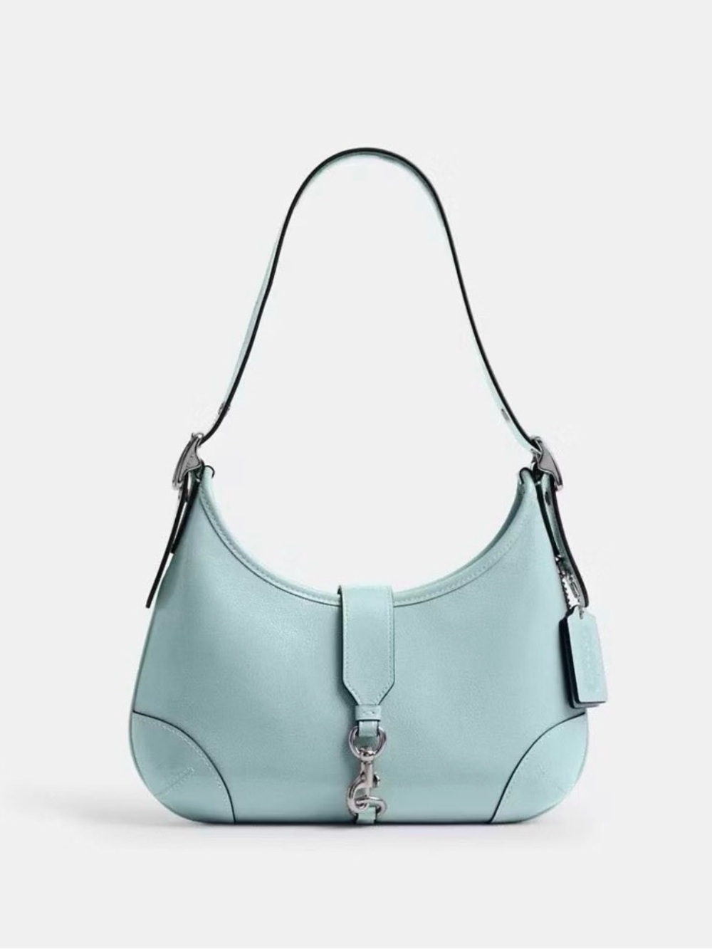 Coach Pebble Leather Hobo in Pale Blue